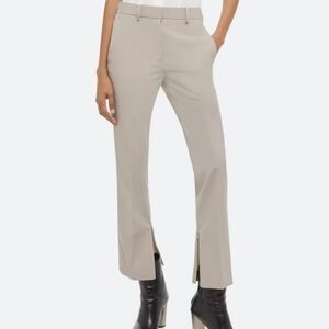 Helmut Lang Slim Virgin Wool Trouser In Sand Size 6